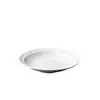 Plato Hondo de Borde Ancho, Plato de Cerámica Blanco Puro Estilo Nórdico, Plato para Uso en el Hogar y Hotel, Plato Blanco de Alta Estética con Borde Elevado