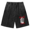Shorts vintage viejos lavados estilo espada legendario Berserk talla europea transfronterizo estampado caliente ocio deportes