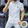 Camisa Polo de Verano de Manga Corta de Alta Gama Sense para Hombre 2025 Nueva Camisa Casual de Vuelta Ajustada para Hombres de Mediana Edad y Jóvenes