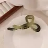 Pinza para el pelo de alta gama con forma de mariposa y tiburón, tamaño grande, color verde campo de principios de primavera, para la parte trasera de la cabeza