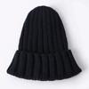 Explosiones Transfronterizas Gorro Caliente de Punto para Niños Pompones Gorro de Lana de Invierno para Bebé Raya Recta Caramelo Imitación Pompón de Piel