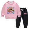 Traje de suéter para niños otoño e invierno 2023 estilo occidental nuevo para niños medianos y grandes grueso con forro polar cálido ropa de invierno traje de manga larga