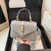 Bolsa de Ombro com Padrão Trançado de Alta Qualidade para Mulheres 2026 Nova Bolsa Quadrada Pequena de Ombro Transversal Retro Bolsa de Mão para Mulheres