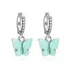 Pendientes de mariposa de colores para mujer, estilo Ins, diseño creativo de nicho, con gota de diamante y aceite, venta al por mayor