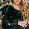 Anfitrionas de Performance para Niñas con Vestidos Voluminosos, Vestidos Largos, de un Hombro, Feliz Sol Día del Niño Vestidos de Princesa con Lentejuelas