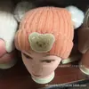 Touca de Bebê Inverno Estilo Coreano Touca de Urso para Meninos e Meninas, Touca de Lã Tricotada Infantil, Boina de Cor Sólida, Touca Engrossada com Proteção para Orelhas