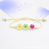 Pulsera de narcisos de flor natural transfronteriza con combinación de colores Joya del Tiempo estilo coreano espécimen vegetal pulsera de flor seca regalo para amigas para mujeres