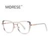 Nuevos lentes transfronterizos anti-luz azul 3131 montura de metal TR con textura de anillo, estilo europeo y americano para fotos callejeras, espejo plano decorativo sencillo