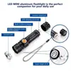 Lanterna LED Potente Com Cabeça de Carregamento USB na Cauda Zoomável à prova d'água Tocha Luz Portátil 3 Modos de Iluminação Bateria Embutida