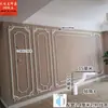 Molduras de PU, patrones florales de esquina estilo francés, tiras decorativas de borde para pared de fondo de TV, molduras de imitación de estuco arqueadas para techo estilo americano y europeo