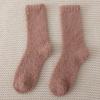 Calcetines de dormir de lana coral de otoño e invierno, gruesos y cálidos hasta media pantorrilla, para uso doméstico, de color liso, para mujer, venta al por mayor