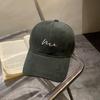 Gorra de Béisbol Versátil Gris Estilo K para Mujer en Otoño e Invierno, Corona Profunda, Circunferencia de Cabeza Grande, Cara Pequeña, Ala Ancha, Sombrero de Pico de Pato Protector Solar para Hombre