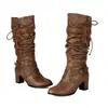 Nuevas Botas de Caballero Altas con Cremallera Lateral Botas de Tacón Grueso Moda Europea y Americana Botas Talla Grande 40-43 Botas de Exportación