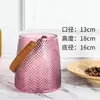 Vaso Grande de Vidro Transparente Embossado com Alça para Arranjo de Flores, Flores Secas e Hidroponia, Adequado para Rosas e Cravos, Decoração de Hall de Entrada, Flores Secas