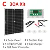 Panel solar 12v flexible fuente de alimentación USB portátil kit cargador de teléfono móvil para camping al aire libre senderismo viajes