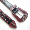 Cinturón de pedrería de calavera cabeza de fantasma deslumbrante estilo punk industria pesada cinturón brillante venta al por menor transfronteriza cinturón de cuero PU