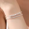 Pulsera Doble Capa Gipsófila Plateada para Mujer, Brillante Multicapa de Cuentas de Transferencia, Pulsera de Estrella, Regalo para Tanabata Día de San Valentín