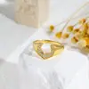 Anel de Aço Inoxidável com Design de Sulco Totalmente Cravejado em Diamante, Estilo Japonês e Coreano, Moderno, Simples, de Alta Qualidade, Versátil para Uso Diário, Anel de Casal Unissex
