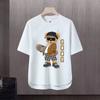 Camiseta de manga corta para hombre, marca de moda de verano, suelta, de cinco puntos, manga, 2024, nueva camiseta con estampado simple de Internet Ins.