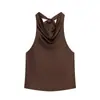 Comercio exterior al por mayor transfronterizo 2026 nuevo otoño estilo europeo y americano ajustado top sin mangas de cuello halter con corbata