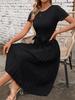 Vestido de punto con dobladillo plisado para mujer, elegante, informal, de manga corta y largo medio, con cinturón, para comercio exterior europeo y americano
