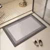 Tapete de Chão para Banheiro, Tapete Absorvente Macio de Terra de Diatomáceas, Tapete Antiderrapante para Chuveiro para Uso Doméstico, Tapete Espesso de Secagem Rápida para Entrada de Banheiro
