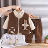 Conjunto de Roupa de Outono para Meninos, Novo Estilo para Bebês Meninos, Conjunto Elegante de Colete e Camisa Três Peças para Primavera e Outono, Disponível para Dropshipping
