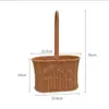 Cesta de Flores Francesa Cesta Tecida à Mão Rattan Plástico Estilo Pastoral Rattan Cesta de Flores de Mão Cesta para Arranjo de Flores de Salão Floral