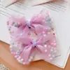 Bbhd3337A02 Brilhante e Adorável Pequena Princesa Renda Estilo Fofo Laço Presilha de Cabelo Infantil Lateral Acessório de Cabelo