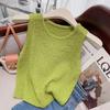 Gongyu Weng Bingsi Camisola para Mujer Verano Primavera y Otoño Nuevo Sentido de Nicho Textura Tejido sin Mangas Top Interior