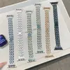 Pulseira de Metal Banhada a Ouro com Diamantes Brilhantes Adequada para Apple Watch iWatch 12ª Geração 11/10Ultrase
