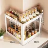 Novo Porta-Temperos de Canto para Cozinha, Multifuncional 90 Graus para Cantos de Bancada, Organizador Triangular de Canto de Parede