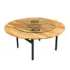 Mesa redonda plegable de madera maciza para uso en hoteles y hogares, apta para 8-20 personas, con tablero redondo de madera de abeto para banquetes y cenas