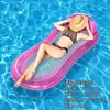 Novo produto transfronteiriço: cadeira de lounge inflável colorida de bolinhas, cama flutuante para entretenimento na piscina, jangada flutuante de malha de PVC espessa para uma pessoa