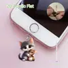 Plug de Pó para Celular Cruzado 2D Plano de Acrílico Ornamento Tipo Pingente de Gato Fofo Interface Oval Tipo-C Desenho Animado