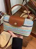 Bolso de Mano Pequeño Tejido Transfronterizo para Mujer Verano 2026 Nuevo Estilo Bolso de Hombro Único Cruzado Bolso Pequeño para Vacaciones en la Playa Bolso Tejido de Paja