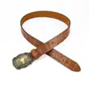 Procesamiento y Personalización de Cinturón de Mezclilla Occidental Transfronterizo Cabeza de Toro Hebilla Grande Retro Punk para Jóvenes Cinturón de Cuero Pu