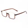 Montura de Gafas Cuadrada Semicircular Lente Plana Simple Personalidad Retro Montura de Gafas para Mujer Celebridad de Internet Cara Grande Adelgazante Montura de Gafas para Cara Sencilla Mujer
