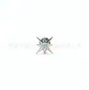 F136 Aleación de Titanio Estrella de Ocho Puntas Circonita Rosca Interna Fondo Plano Aretes Clavo de Hueso de Oreja Estrella de Ocho Puntas Titanio G23 Joyería para Piercing