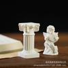 Mini candelabro de columna romana de estilo del norte de Europa para fotografía, accesorios de fondo para decoración de escritorio de sala de estar y hogar.
