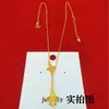 Collar con Colgante de Escamas de Pez Dorado Arenoso Vietnamita de Trébol de Cuatro Hojas para Mujer, Lujo Accesible, Cadena de Clavícula de Gama Alta, Borla, Conjunto de Cadena de Hielo Triturado
