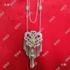 Joyería de Plata Yi de Daliangshan Sichuan Plata Mate Tradicional Étnica para Mujer Placa de Nombre Collar Performance Especial Danza Retro
