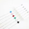 Pulsera de Acero Inoxidable de 13 mm con Trébol de Cuatro Hojas Flor Única Estilo Pastoral Pulsera Sencilla para Mujer No se Desvanece