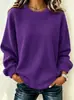 2026 Marca Independiente Moda Europea y Americana Tejido Waffle para Mujer Nuevo Holgado Casual Otoño e Invierno Manga Larga Cuello Redondo Sudadera