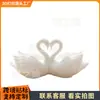 Bestseller transfronterizo decoración de cisne blanco en forma de corazón impresa en 3D recuerdo del Día de San Valentín artículo coleccionable