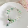 Estilo melocotón de verano ~ Nueva pulsera Mori linda de melocotón para mujer, pulsera de cuentas de cristal para estudiantes fresca y súper brillante