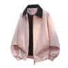 Chaqueta de Solapa Empalmada Transfronteriza Amazon Primavera y Otoño Chaqueta Casual Empalmada con Cremallera y Solapa Guapa Hombre Dos Aberturas