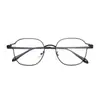 Armação de Óculos Anti Luz Azul Ultraleve Feminino Retrô Artístico Moda Lentes Planas Poligonal Rosto Pequeno Óculos de Negócios Masculino Atacado