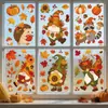 Pegatinas de Ventana de Gnomo de Dibujos Animados de Nuevo Otoño Transfronterizas, Pegatinas Estáticas de Vidrio de Erizo Lindo y Mapache, Pegatinas Estáticas de Acción de Gracias