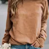 Sudadera con capucha de color liso, sudadera de manga larga con cuello redondo, top casual de otoño e invierno, top liso unisex